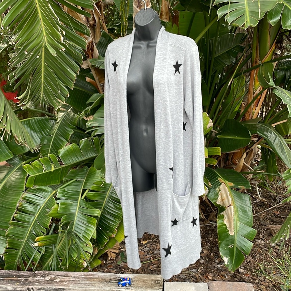 Soft surroundings, seeing stars long sweater, or duster